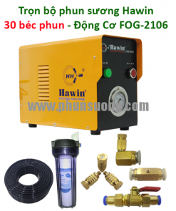 Trọn bộ phun sương HAWIN 30 béc, động cơ FOG 2106